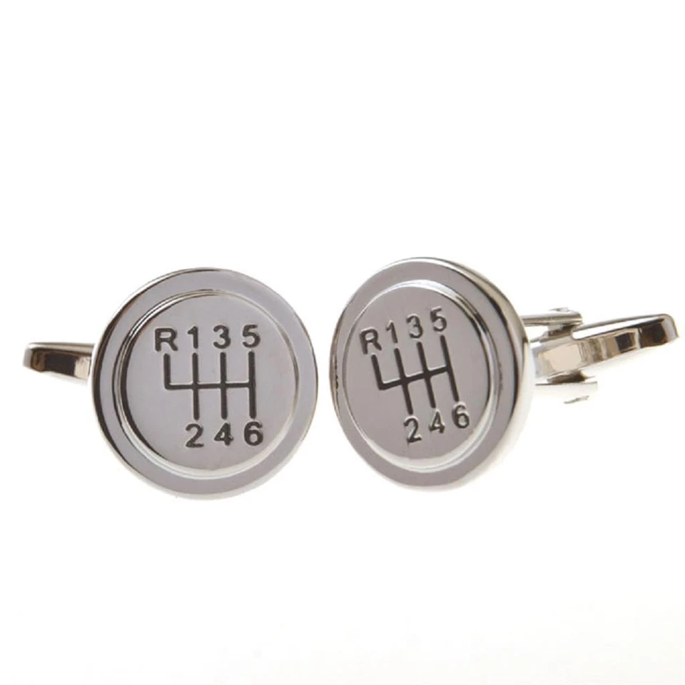 Car 6 Speed Gear Stick Shift Cufflinks Wedding Fancy Gift Box & Polishing Cloth - Image 3 of 4