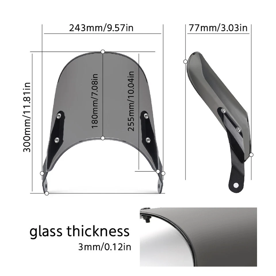 For SUZUKI VX800 SV650 GS 500E GSF 1200N Windscreen Wind Shield Screen Protector - Image 2 of 4