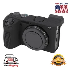 for Sony ILCE-6700 AMZER Soft Silicone Protective Skin Case Body Cover - Black