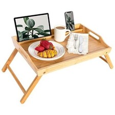 NEW, Bamboo Bed Tray, Lap Desk with Phone Holder  TA12624-536
