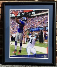Hakeem Nicks #88 New York Giants SIGNED 16x20 Double Matted Framed Photo STEINER