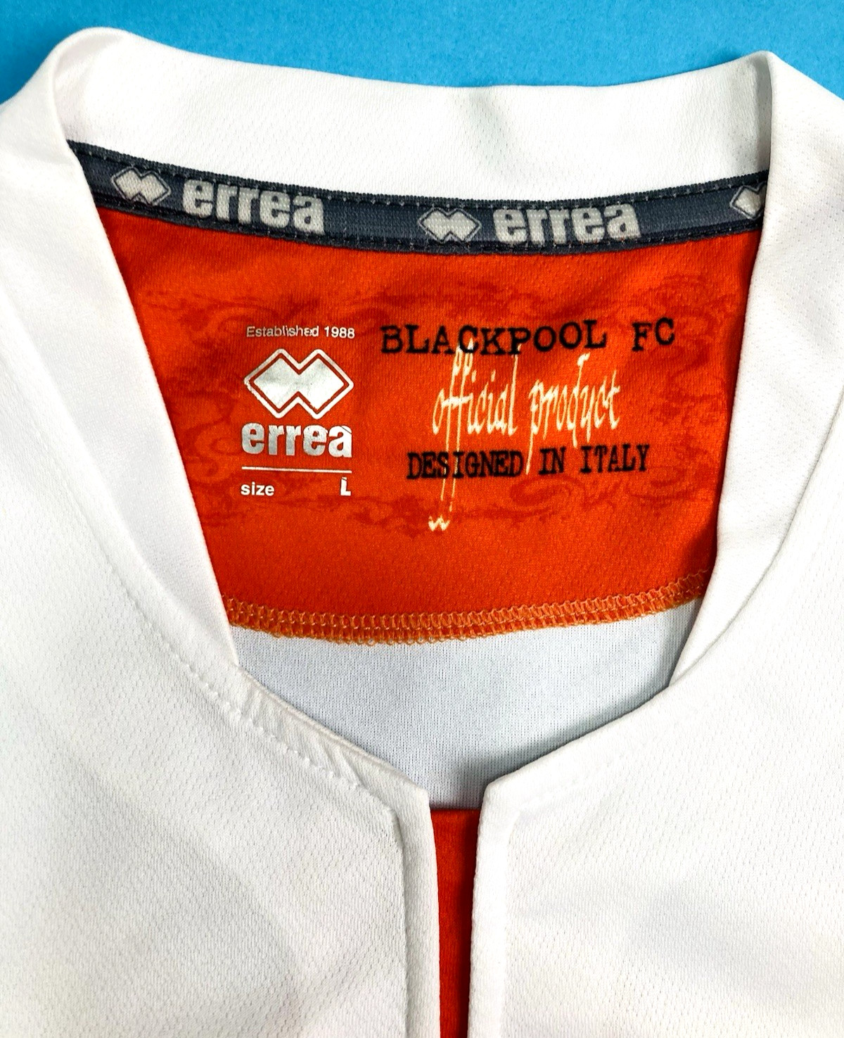 Errea BLACKPOOL FC 2013/15 L Away Football Shirt Soccer Jersey Top Kit Seasiders