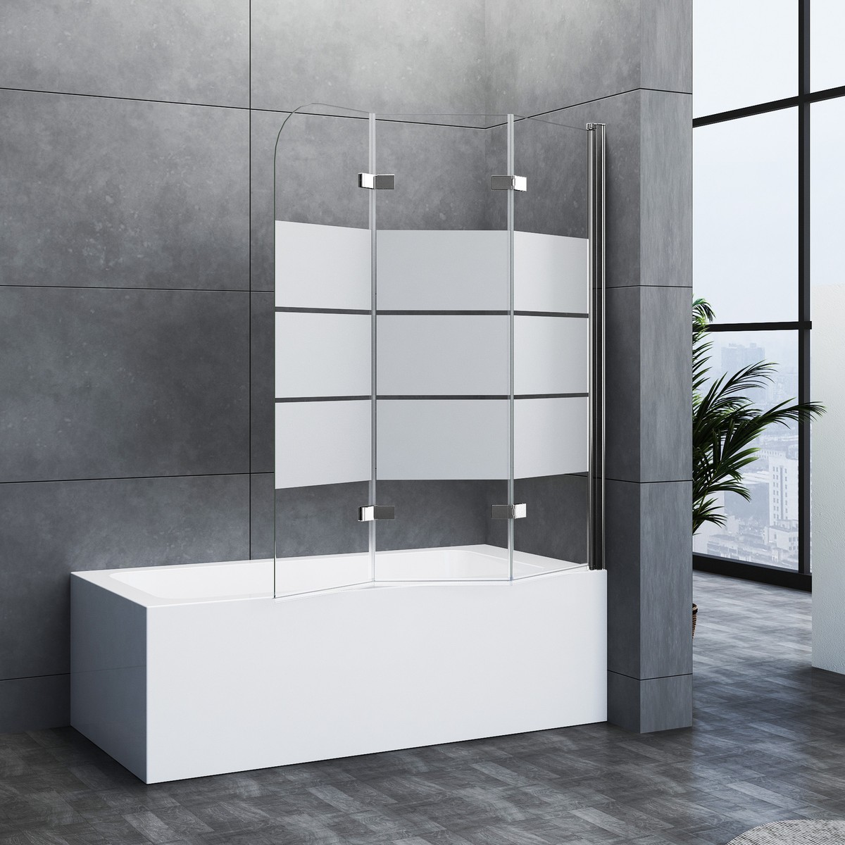 VidaXL Faltbare Duschkabine Aus ESG-Sicherheitsglas - 100x140cm, Schwarz - Faltwand Für Badewanne
