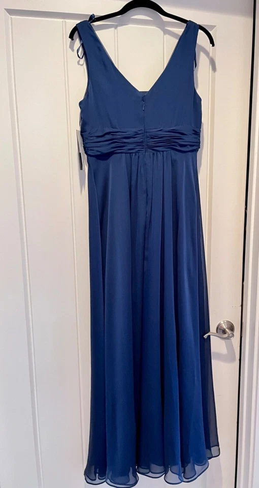 Adrianna Papell Vestido Formal Azul Con Rosetas Foto 3 de 3