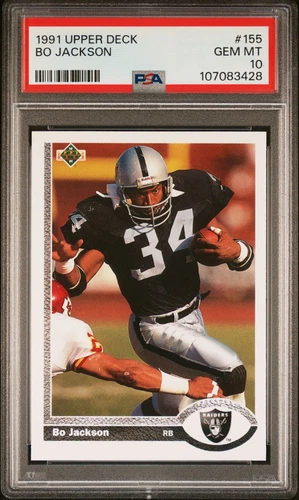 1991 UPPER DECK #155 BO JACKSON RAIDERS PSA 10