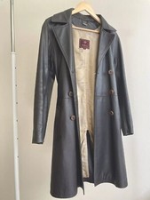 Vintage Mulberry Dark Brown Leather Trench Coat - Mid Length
