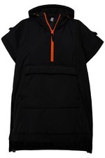 Studio Untold Damen große Größen Poncho Weste Kapuze Color Zipper Kängurutasche