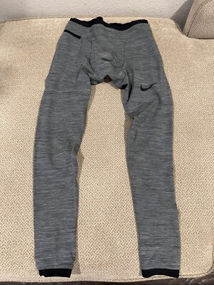 Men's Nike Pro Gray Spandex Running Tights Compression Pants