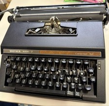 Brother WIDE-7 Manual Typewriter Black Vintage Portable w Case thumbnail