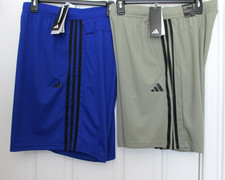 NEW MENS ADIDAS 9" TRAIN ESSENTIALS PIQUE KNIT SHORTS M 2XL 4XL ZIP POCKETS 35