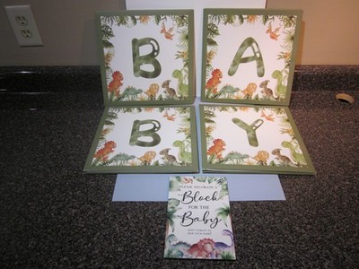 Cardboard Baby Blocks Set Of 4 For Baby Shower Decorative Photo Props Free Ship