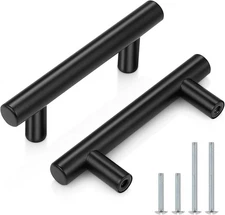 Probrico (15 Pack Flat Black Modern Cabinet Handles hole center 2-1/2, 