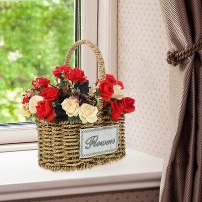  Handgeflochtener Korb, gewebter Blumen-Aufbewahrungskorb, gewebter