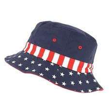 Armycrew USA Flag Designed Cotton Bucket Hat Large Navy