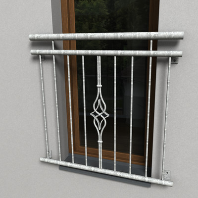 Französischer Balkon Fenstergeländer Stahl verzinkt Absturzsicherung 900-2100 mm