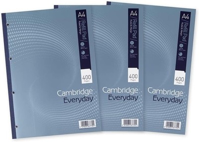 Cambridge Lined Paper A4 Refill Pad, Ruled and Margin, 400 Page, Pack ...