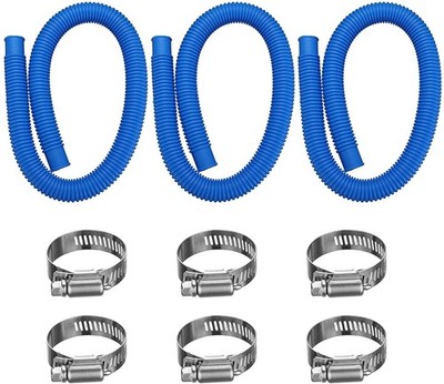 1.25 x41  Pool Pump Hose 3pk for Intex 607 637 w/6 Clamps - Above Ground