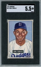 1951 Bowman Carl Furillo #81 SGC 5.5 Brooklyn Dodgers 