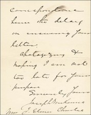 JOSEPH MCKENNA - AUTOGRAPH LETTER SIGNED 06/08/1906