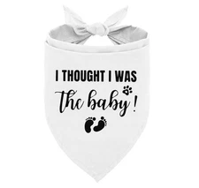 I Thought I Was The Baby Dog Bandana - Pregnancy Announcement Triangle Scarf ...