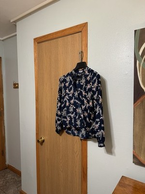 Lush Small Multi-Color w/Floral Print Long Sleeve Faux Wrap Blouse - EUC