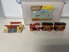 Wooden Train Set 100 Piece Expansion Pack Train Track Set with Magnetic Engine