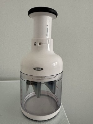 OXO Good Grips Manual Push Food Chopper w/ Collection Container, White/Clear