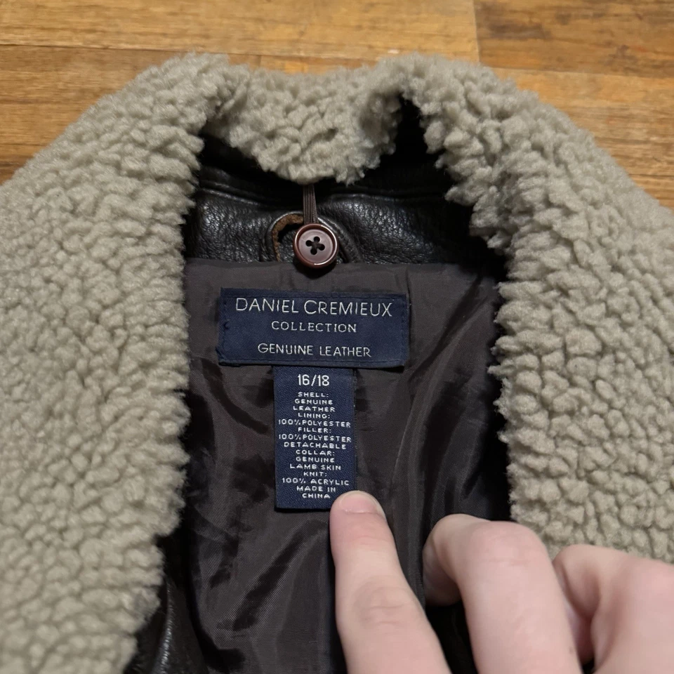 Vintage Daniel Cremieux Wool Collar Aviator Genuine Leather Jacket Men’s M/S - Image 4 of 4