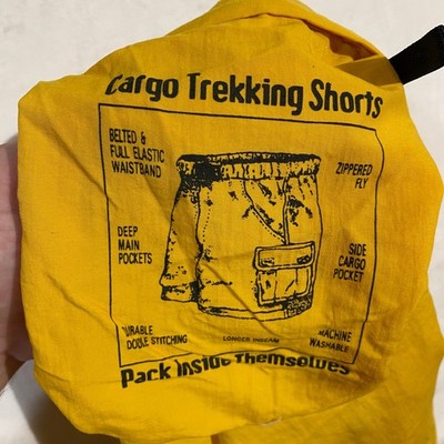 Cargo Trekking Shorts Yellow Nylon Packable Hiking Outdoor Mens Large RN14946