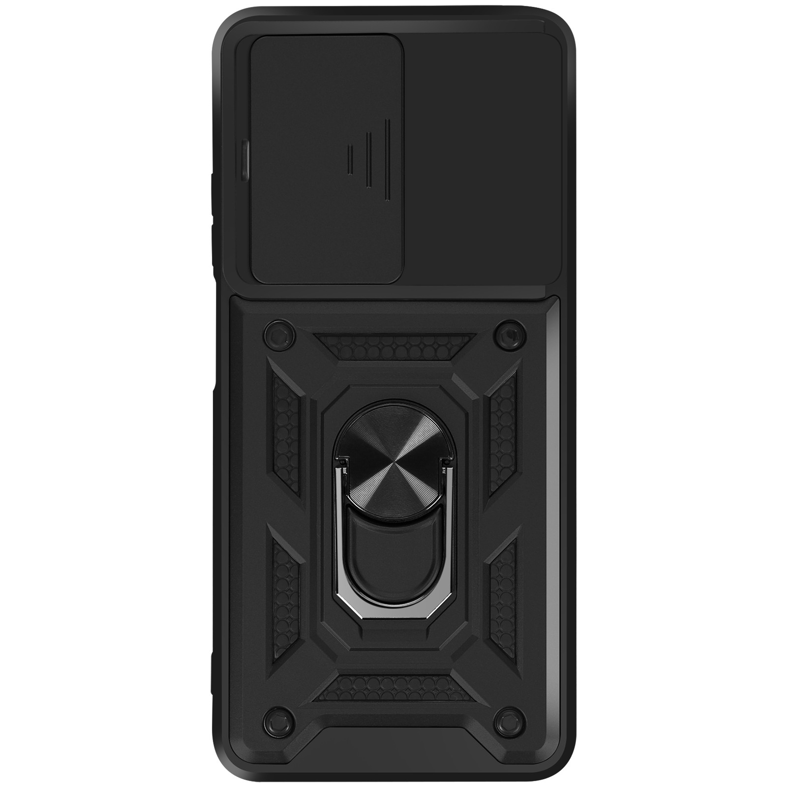 Housse Oppo A5 Antichoc Avizar avec Coque de Protection à Anneau Support Noir