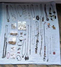 Lot of 50 Costume Jewelry Pairs of Earrings, Necklaces, Bracelets, Pins