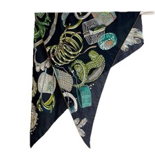86"x51"x51"Ring Print 30 Silk70 Cashmere Thin Triangle Scarf Shawl 220x125x125cm