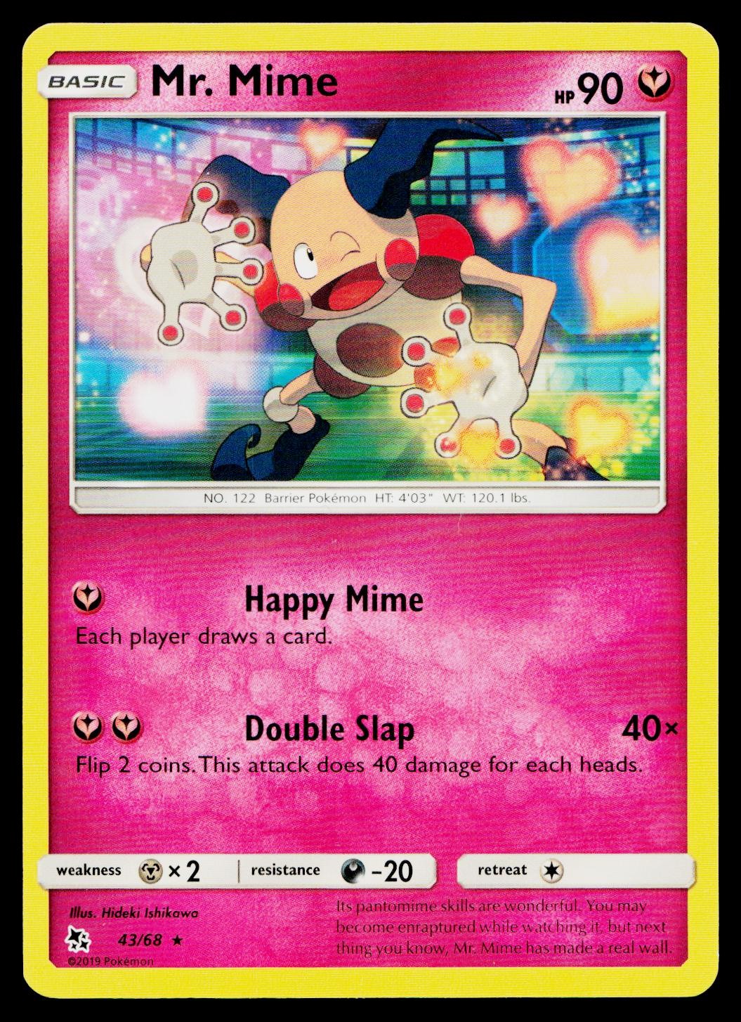 Mr. Mime 43/68 Rare Hidden Fates Pokemon Lightly Played