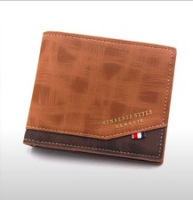 Men s Brown Slim Wallet Bifold Coin Pocket Card Holder New