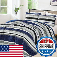 Wongs Bedding Quilts King Size Navy Blue Quilt Bedspread Bedding Set Summer