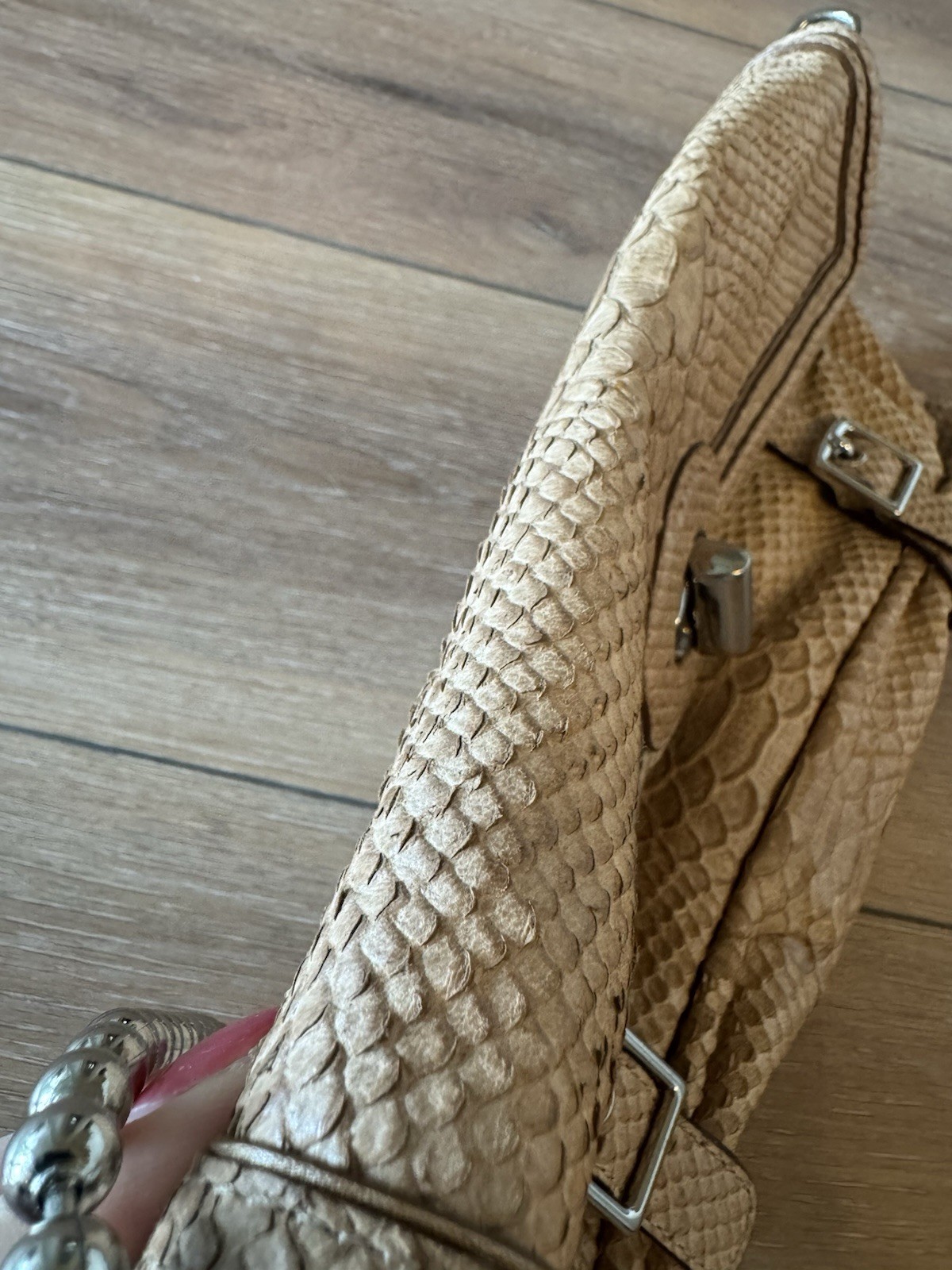 Y2K Coach 14802 Python Embossed Leather Beige Sho… - image 21