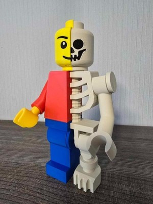 3D Printed LEGO Inspired  - 9''  ANATOMY | HALF & HALF FIGURE