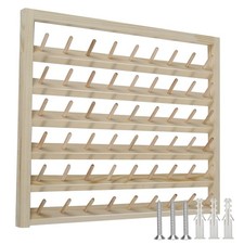 Wooden Thread Holder 54 Spool Rack, Wall-Mounted Sewing Organizer with Screws...
