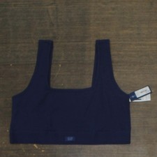Gap Body Womens Logo Comfort Square-Neck Knit Bralette GPW01052 Elysian Blue L