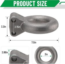 24000lbs Heavy Duty 3 Lunette Ring Forged Steel Pintle Hitch Trailer Towing Eye
