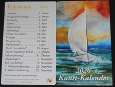 Taschenkalender Kunstkalender faltbarer Kalender 2026 10,7x6,8 cm + Bonus