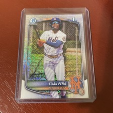 Elian Pena 2025 Bowman Chrome 1st Mega Box Mojo Refractor New York Mets