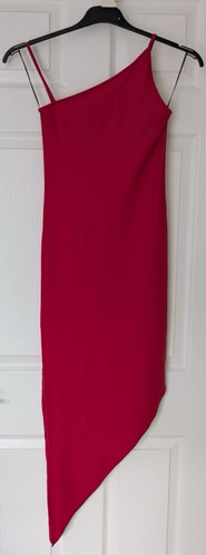 Vintage Topshop Woman’s Fitted Pixie Point Long Red Dress Size 8 Made in England - Picture 1 of 11