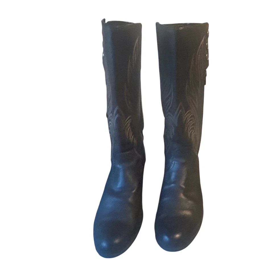 Botas vaqueras occidentales Ariat para mujer de cuero negro con cremallera estilo 10012886 talla 10B Foto 3 de 4