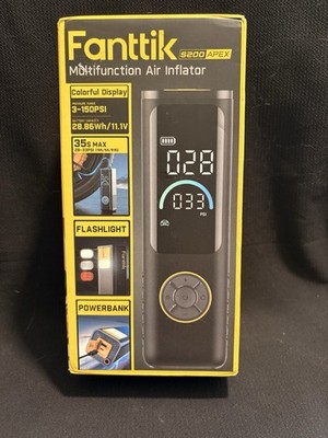 Fanttik S200 APEX Multifunction Tire Inflator 150PSI Power Bank Flashlight NEW