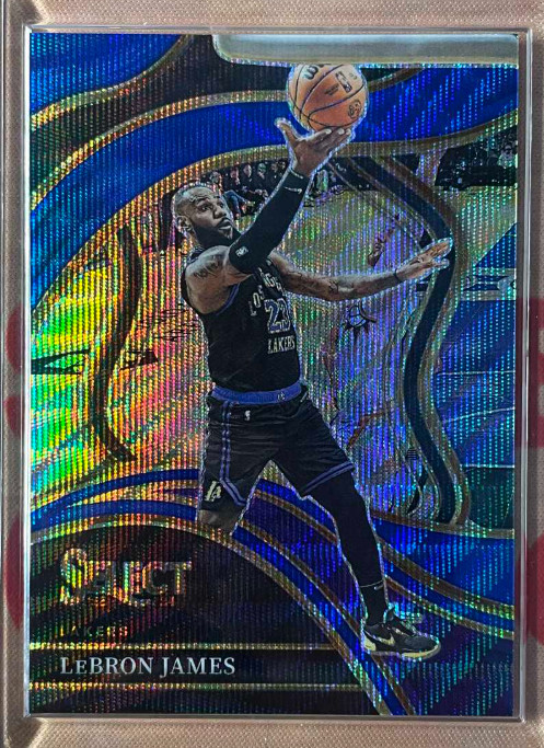 Lebron James 2023-24 Panini Select 03/75 Blue Wave Courtside Lakers #266
