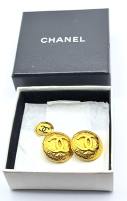 Chanel Coco Mark gold 95 A women`s earrings With Box RKK2031 Auth