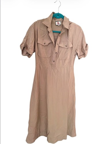 Tuckernuck Classic Button-Front Midi Shirt Dress in Taupe