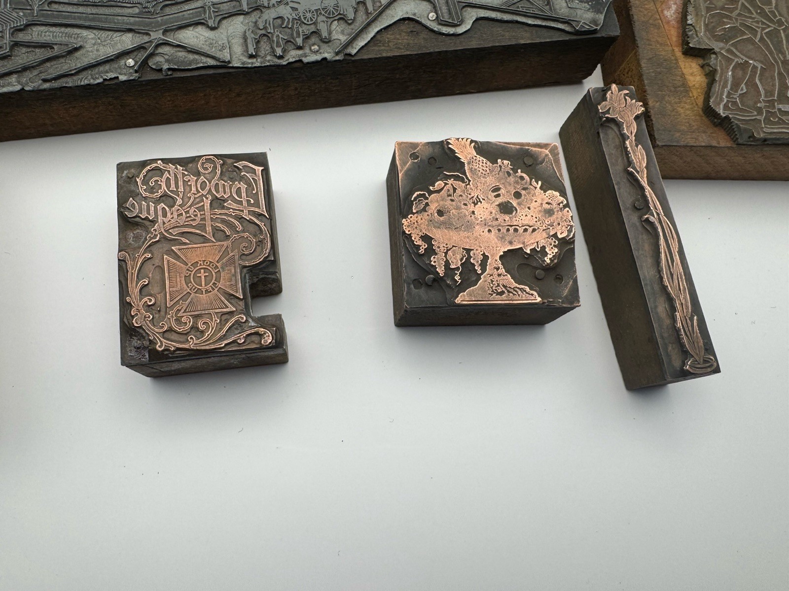 Lot Of (10) Vintage Print Blocks Letterpress Mixed Lot Sizes 