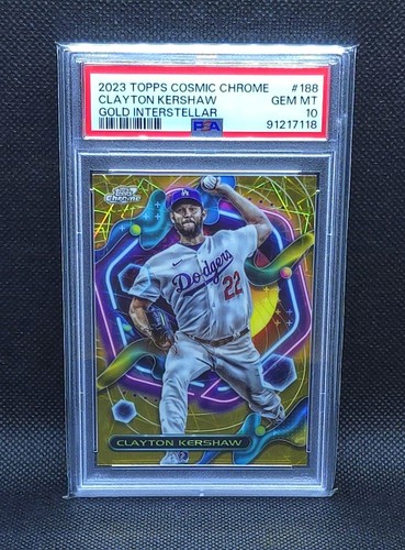 2023 Topps Cosmic Chrome CLAYTON KERSHAW PSA 10 Gold Interstellar Refractor /50